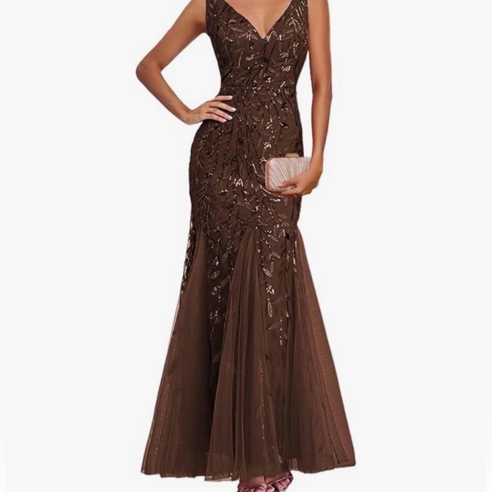 Chic Brown formal Dress